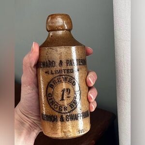 Antique Stoneware Ginger Beer Bottle - Brown